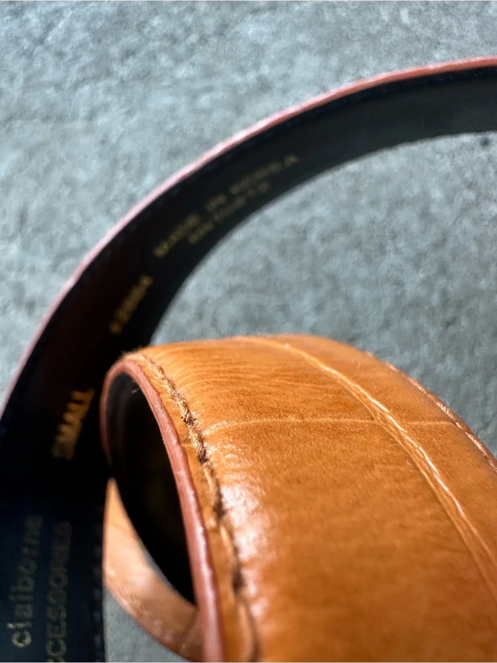 Liz Claiborne Brown Crocodile Leather Belt